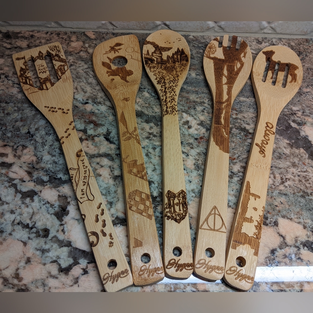 NWOT Harry Potter Bamboo Cooking Utensils 5-pc